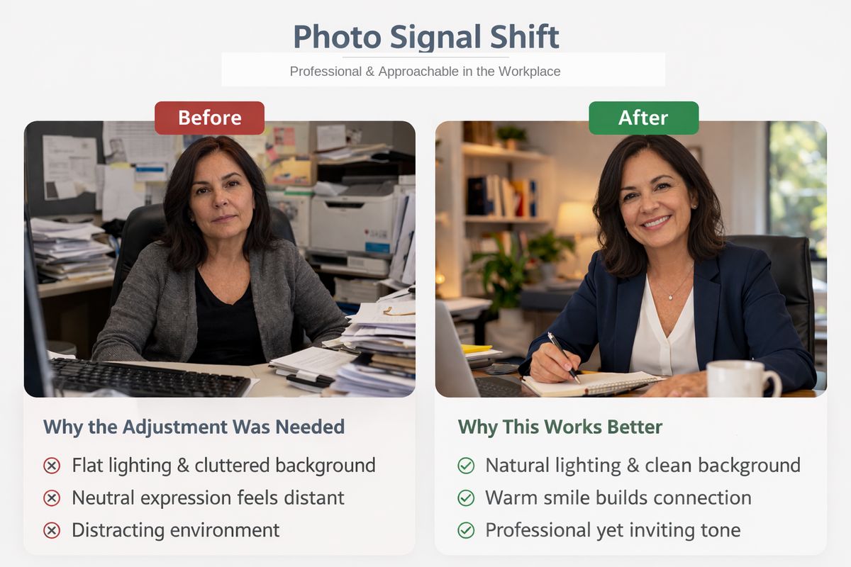 Photo Signal Shift — Professional and approachable in the workplace